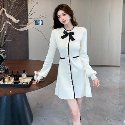 Celebrity style Xiaoxiangfeng knitted dress