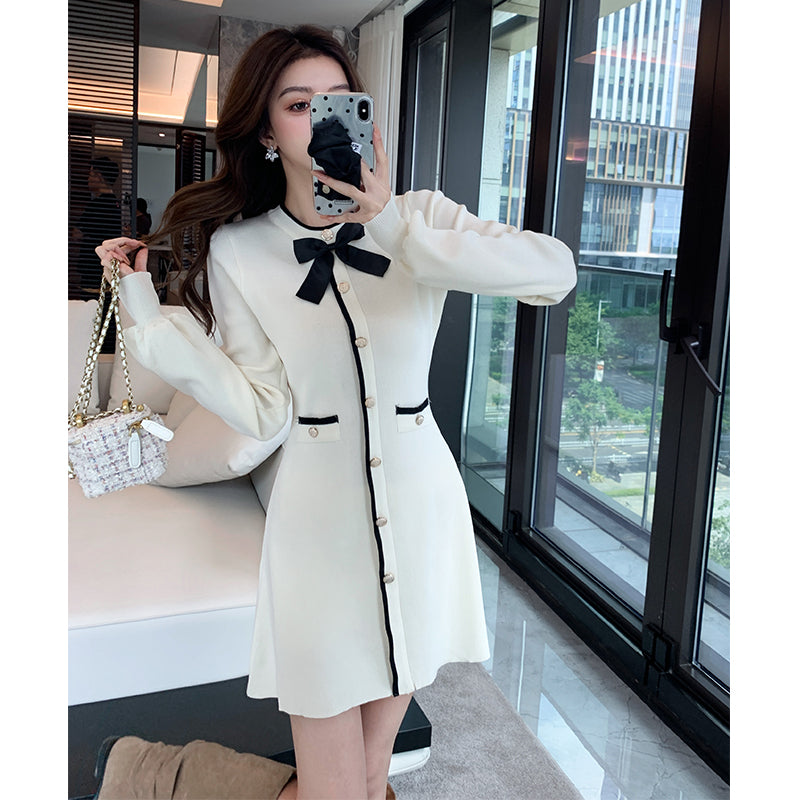 Celebrity style Xiaoxiangfeng knitted dress