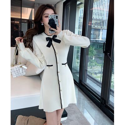 Celebrity style Xiaoxiangfeng knitted dress