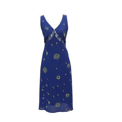 Plus Size Retro Floral Dress - V-Neck Chiffon Suspenders