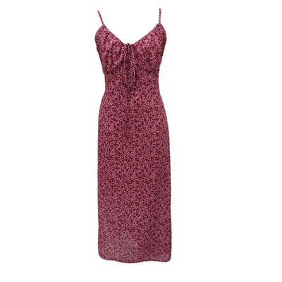 Stylish Plus Size Red Floral Suspender Dress - Sweet Summer Vacation Essential