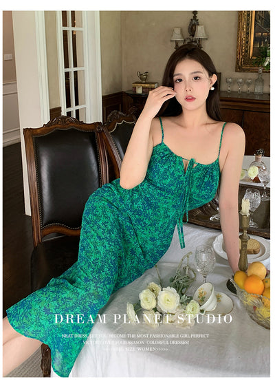 Plus Size Women’s White Chiffon Floral Dress - Belly Coverage & Style