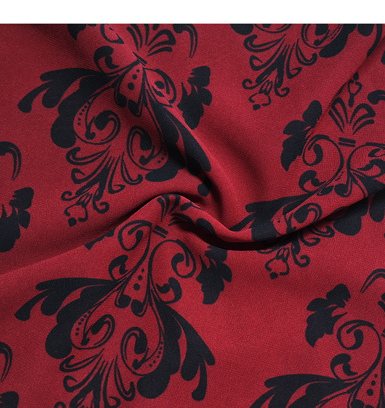 ‌French Retro Floral Dress – Plus Size Suspenders & Thin Fit