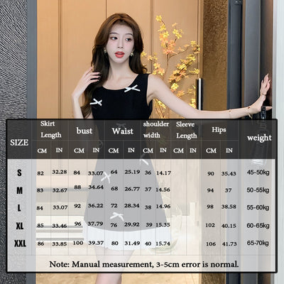 Crew neck three-dimensional bow temperament waist dress